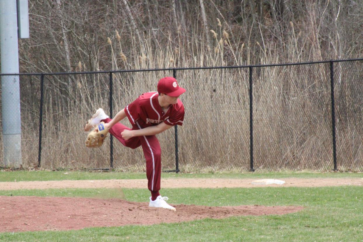 Senior left-hander Boden Driscoll, seen here in a game last season, allowed four hits and struck out 10 over six innings as the Portsmouth High School baseball team beat Alvirne, 9-1 on Tuesday in a Division I contest.