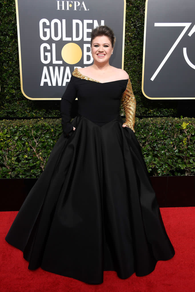 <p>Kelly Clarkson, a presenter, attends the 75th Annual Golden Globe Awards at the Beverly Hilton Hotel in Beverly Hills, Calif., on Jan. 7, 2018. (Photo: Steve Granitz/WireImage) </p>