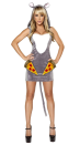 <p>While the rat who famously dragged an entire slice of pizza twice its size down a flight of stairs in New York City’s subway won’t live very long — cheers for rat poison! — it will be immortalized forever in the form of a sexy Halloween costume. Available at Yandy.com, the costume is available for $89.95 and consists of a velour gray mini dress, with an attached hood with ears, tail, and plush pizza slices. </p>