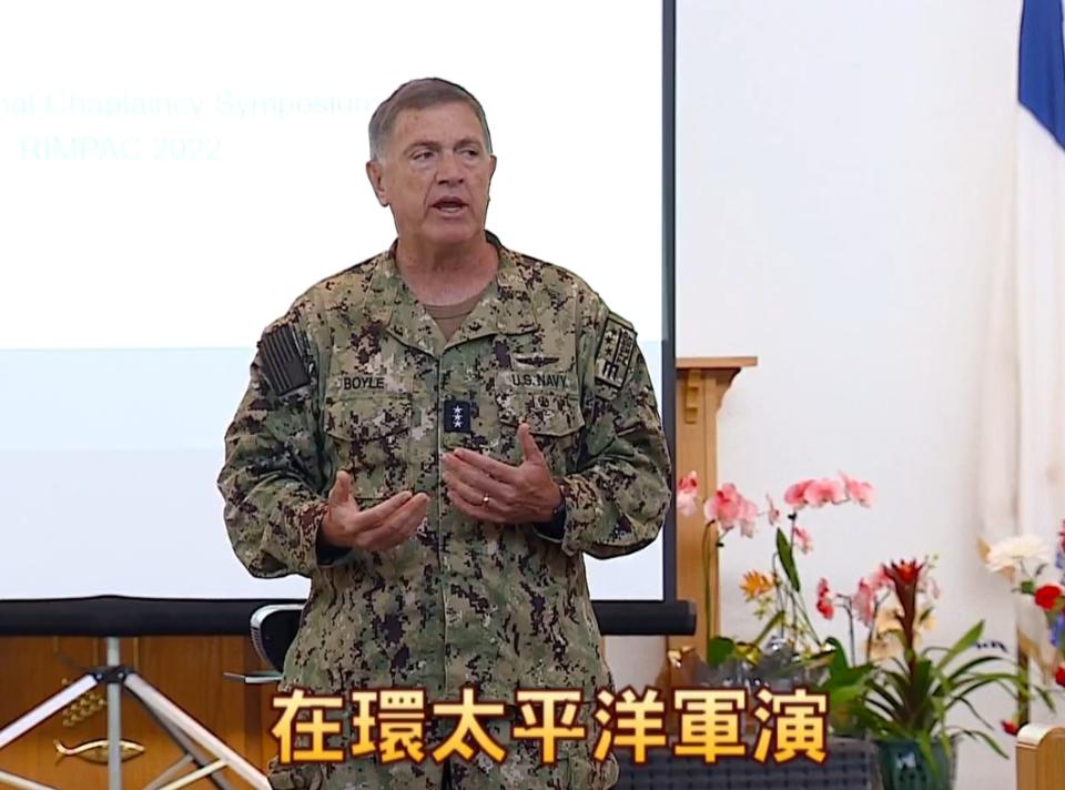 鮑以爾向大家精神喊話，希望大家透過本次軍演建立深厚的信任。（圖／東森新聞）