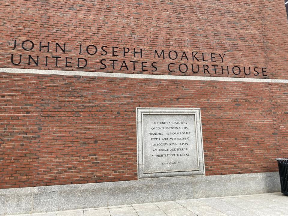 John Joseph Moakley Court House where Fall River police officer is being tried for allegedly hitting prisoner in the head with a baton and lying about it on reports.