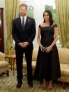 <p>Markle wore a blue <a href="https://www.net-a-porter.com/gb/en/Shop/Designers/Gabriela_Hearst?pn=1&npp=60&image_view=product&dScroll=0" rel="nofollow noopener" target="_blank" data-ylk="slk:Gabriela Hearst;elm:context_link;itc:0;sec:content-canvas" class="link ">Gabriela Hearst</a> dress, with modified straps to give her speech in New Zealand. </p><p>Alongside the sustainable gown, the Duchess wore <a href="https://www.net-a-porter.com/gb/en/Shop/Designers/Stuart_Weitzman/Shoes?cm_mmc=GoogleUK--c-_-NAP_EN_UK_London-_-NAP+-+INTL+-+London+-+Designer_Stuart+Weitzman+-+BT--Stuart+Weitzman+-+Shoes+-+Boots-_-%2Bstuart+%2Bweitzman+%2Bboots_b_kwd-20169570148_INTL&gclid=EAIaIQobChMIvLqP3M6r3gIVg-F3Ch054gOeEAAYAiAAEgLoa_D_BwE&gclsrc=aw.ds&pn=1&npp=60&image_view=product&dScroll=0" rel="nofollow noopener" target="_blank" data-ylk="slk:Stuart Weitzman;elm:context_link;itc:0;sec:content-canvas" class="link ">Stuart Weitzman</a> sandals and <a href="https://www.elle.com/uk/fashion/celebrity-style/a24388955/meghan-markle-necklace-new-zealand-royal-tourtatoo-pendant-jessica-mccormack/" rel="nofollow noopener" target="_blank" data-ylk="slk:a pendant designed by New Zealand-born Jessica McCormack;elm:context_link;itc:0;sec:content-canvas" class="link ">a pendant designed by New Zealand-born Jessica McCormack</a>.</p>