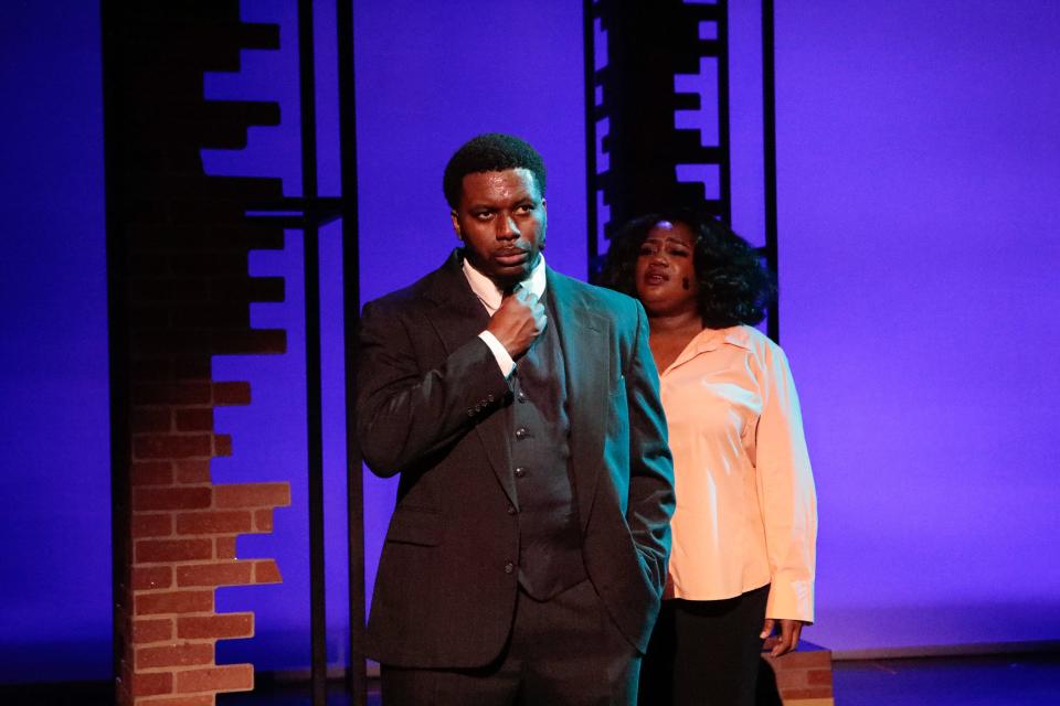 Brian L. Boyd with Shena Renee in a scene from the Westcoast Black Theatre Troupe production of “Dreamgirls.”