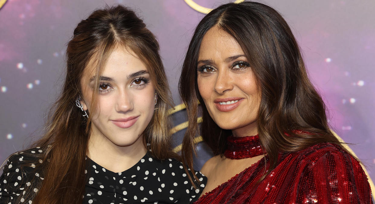 The Vogue Mexico and Latin America shoot is Salma Hayek and her daughter Valentina have appeared on a magazine cover together. (Getty Images)