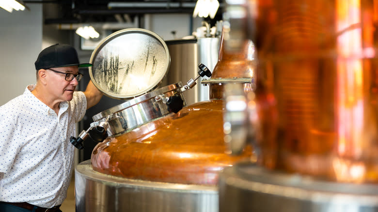 distillery's copper and steel stills 