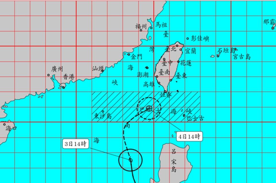 颱風彩雲往恆春近海接近 氣象局發布海警。