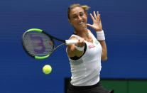 Petra Martic, of Croatia, returns to Serena Williams, of the United States, during round four of the US Open tennis championships Sunday, Sept. 1, 2019, in New York. (AP Photo/Sarah Stier)