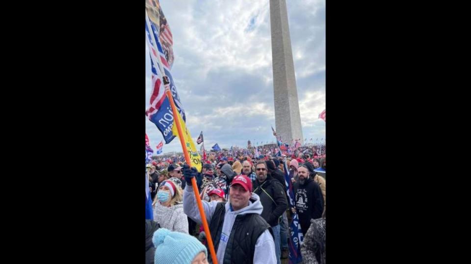 Court records say this is Kasey Von Owen Hopkins of Kansas City, Kansas, near the Washington Monument on Jan. 6, 2021.