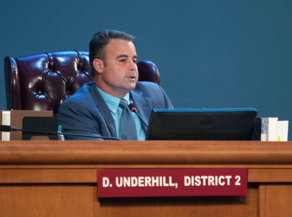 Escambia County Commissioner Doug Underhill speaks April 28, 2020, during a meeting in downtown Pensacola.