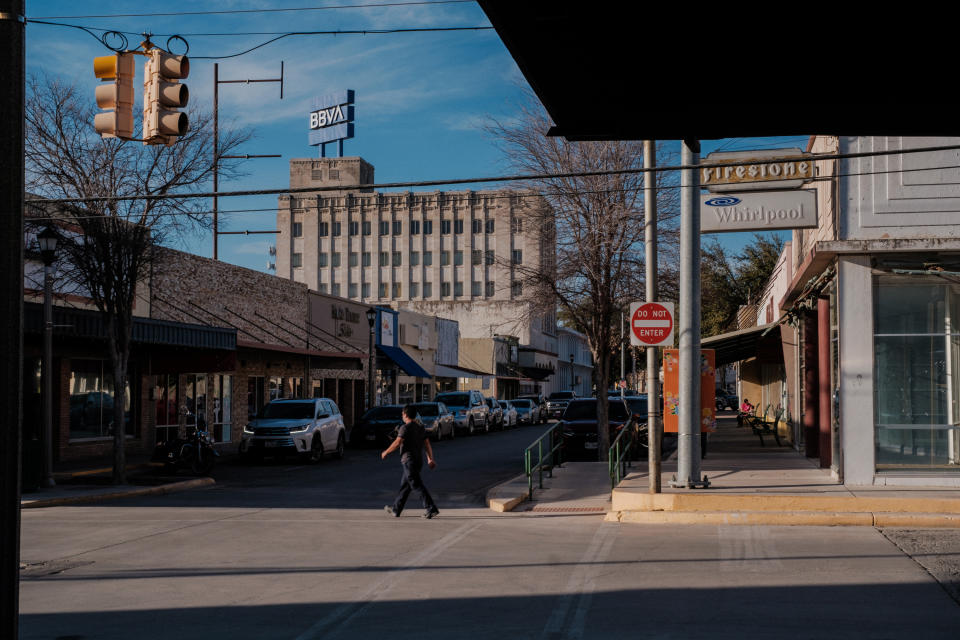 El centro de la ciudad de Del Río, Texas, el 24 de febrero de 2021. (Christopher Lee/The New York Times)