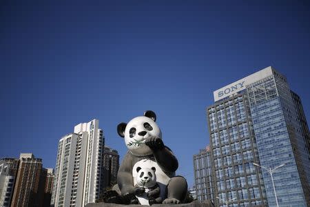 Statues of Pandas are seen on a sunny day in Beijing November 17, 2014. REUTERS/Kim Kyung-Hoon