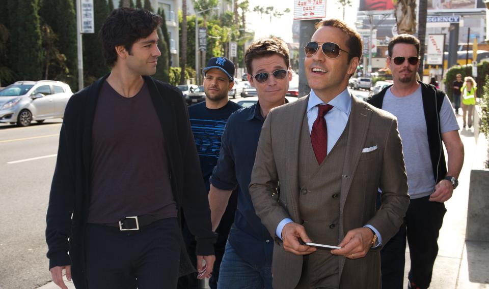 Vince (Adrian Grenier, left), Turtle (Jerry Ferrara), Eric (Kevin Connolly), Ari Gold (Jeremy Piven) and Johnny Drama (Kevin Dillon) returned for the movie "Entourage."