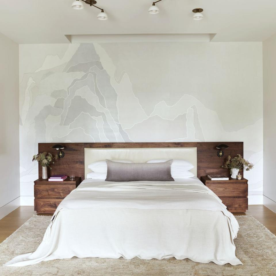 white and cream bedroom with natural wood headboard veranda relaxing bedroom decor