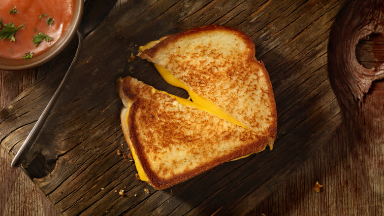 A grilled cheese sandwich