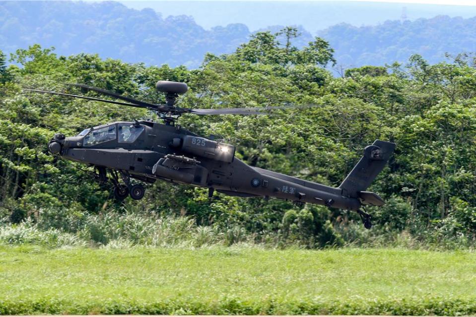 AH-64E，阿帕契攻擊直升機。（陳麒全攝）