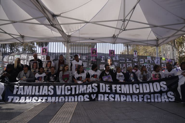 En la Plaza de Mayo se congregaron agrupaciones de familiares y víctimas de violencia de género