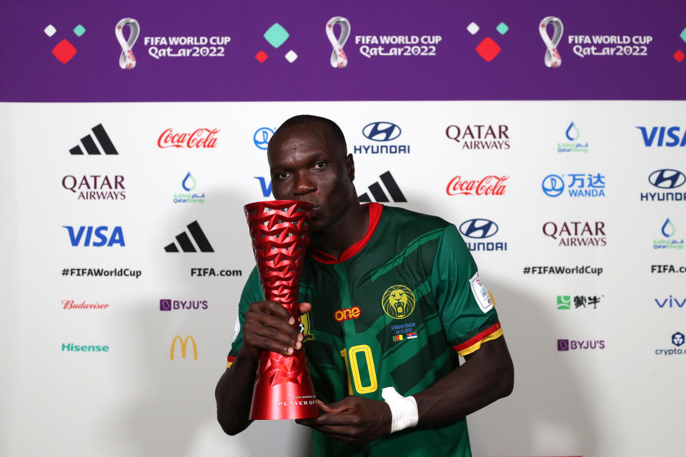 Vincent Aboubakar por el Camerún vs Serbia | Foto: Cathrin Mueller - FIFA/FIFA via Getty Images