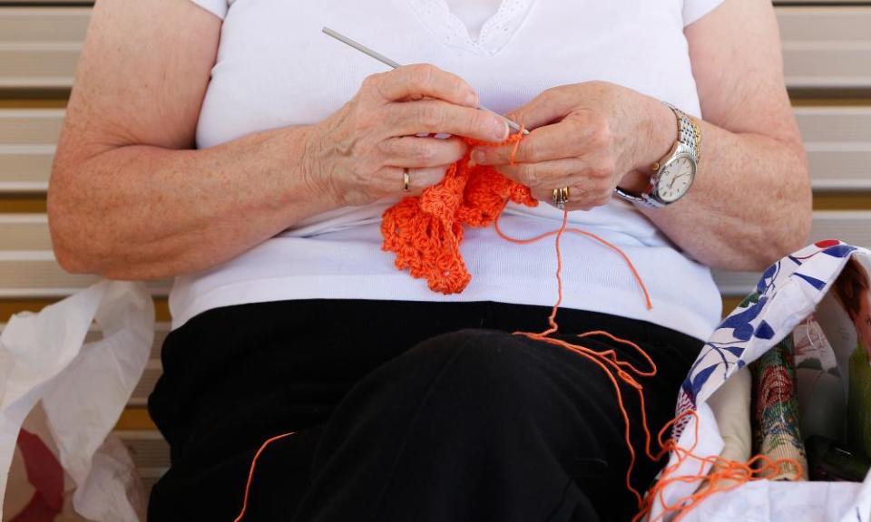 Woman knitting