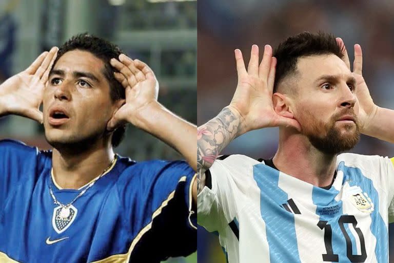 El emblemático festejo a lo 'Topo Gigio' de Riquelme, que luego Messi tomó prestado