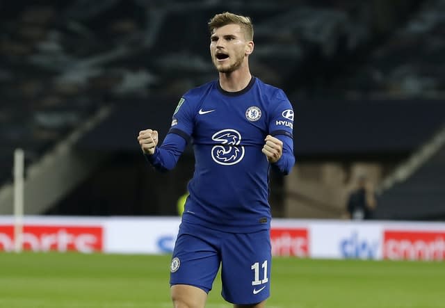 Chelsea’s Timo Werner scored his first goal for his new club in midweek