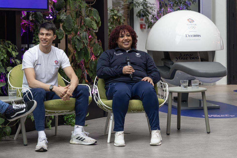 Joe Choong MBE and Emily Campbell speaking at the launch of the Dreams Sleep Retreat