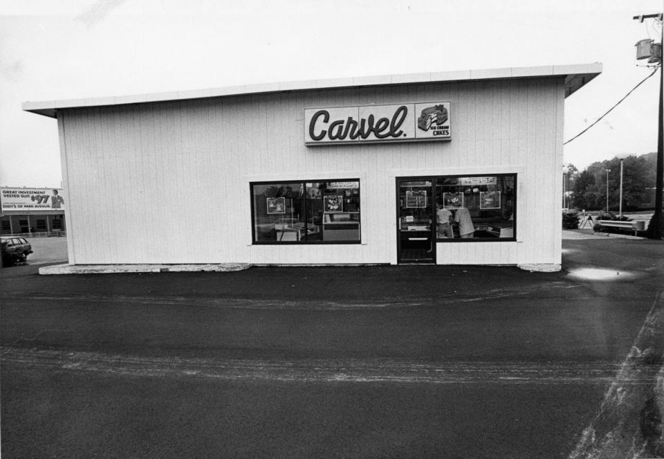 Carvel ice cream opened in 1978 at Park Avenue and Mill Street. Another store was located at Caldor Plaza on Lincoln Street. In photo above, at very left below the billboard, is the former home of L. Hardy Co. knife makers.