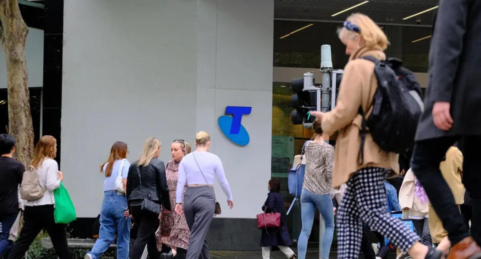 The front of a Telstra store.