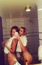 Catherine McNeil and Cheyenne Tozzi steamed up social media with a sexy shower shot posted on Instagram. It’s not known whether the Aussie models were drunk or not but a bottle of bubbly is clearly visible in the shot. The girls captioned the image “friends that shower together stay together." Whatever floats your boat ladies.