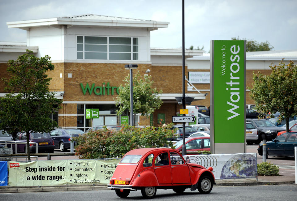 General view of a Waitrose store in Harrow, Middlesex.