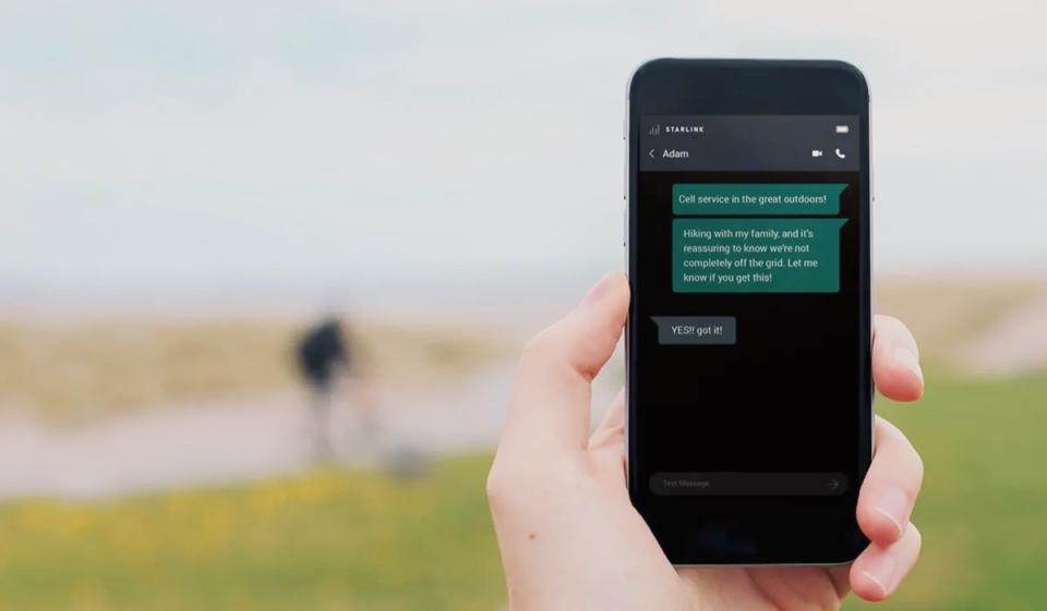 Starlink Direct-to-Cell text message on phone