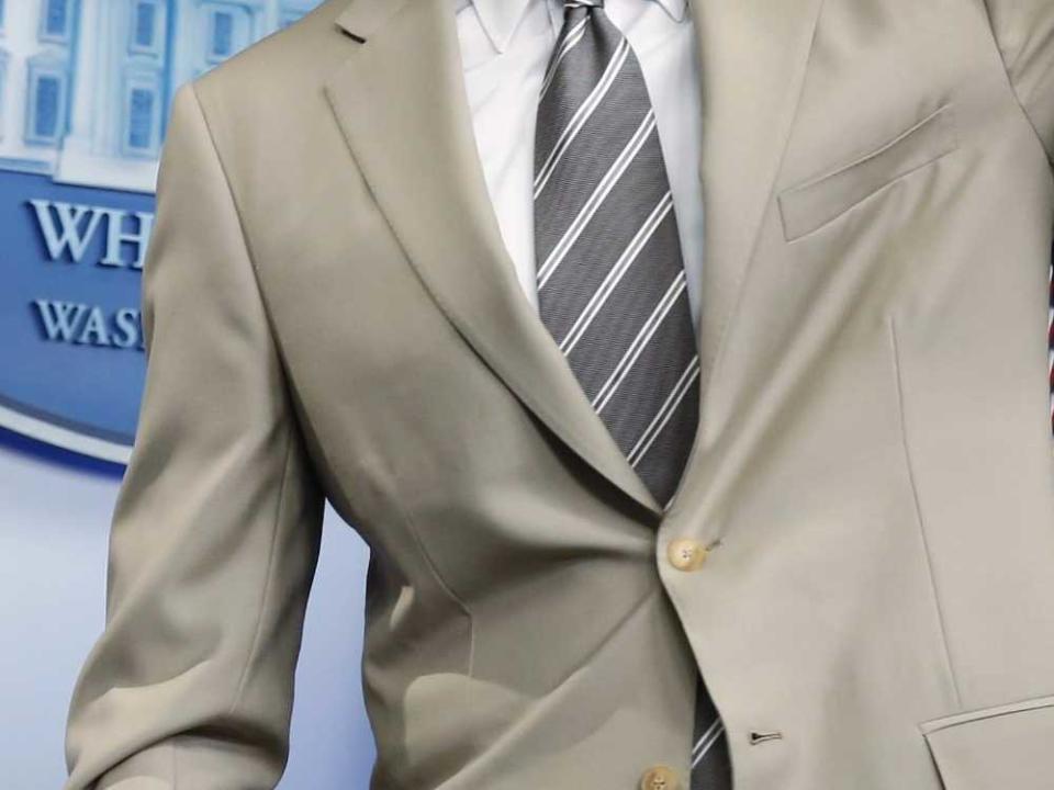 President Obama tan suit