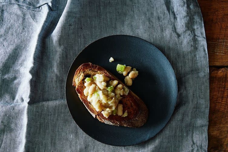 Garlicky Smothered White Beans on Toast by Gena Hamshaw