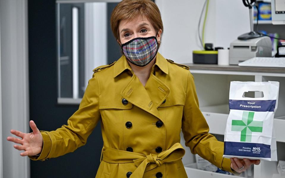 Sturgeon campaigns for 2021 Scottish parliament election - POOL/Reuters