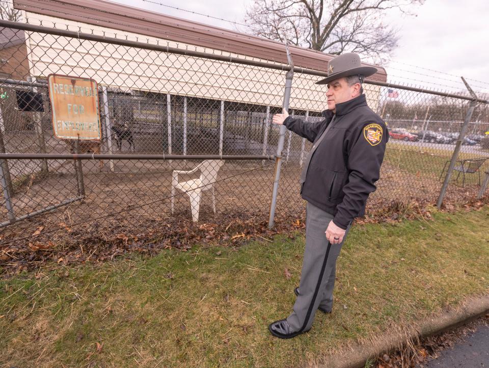 Stark County Sheriff George Maier talks about planned improvements at the dog pound in Canton.