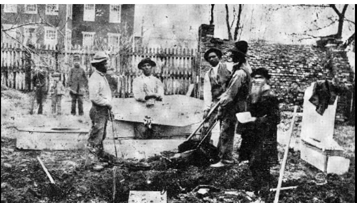 P.S. Weaver, a Hanover photographer, captured this scene of the exhumation of the bodies of Union soldiers who died in the Civil War’s Battle of Hanover. This scene comes from Hanover’s German Reformed Church's cemetery. ChatGPT indicated that the Civil War was among the significant events in county history.