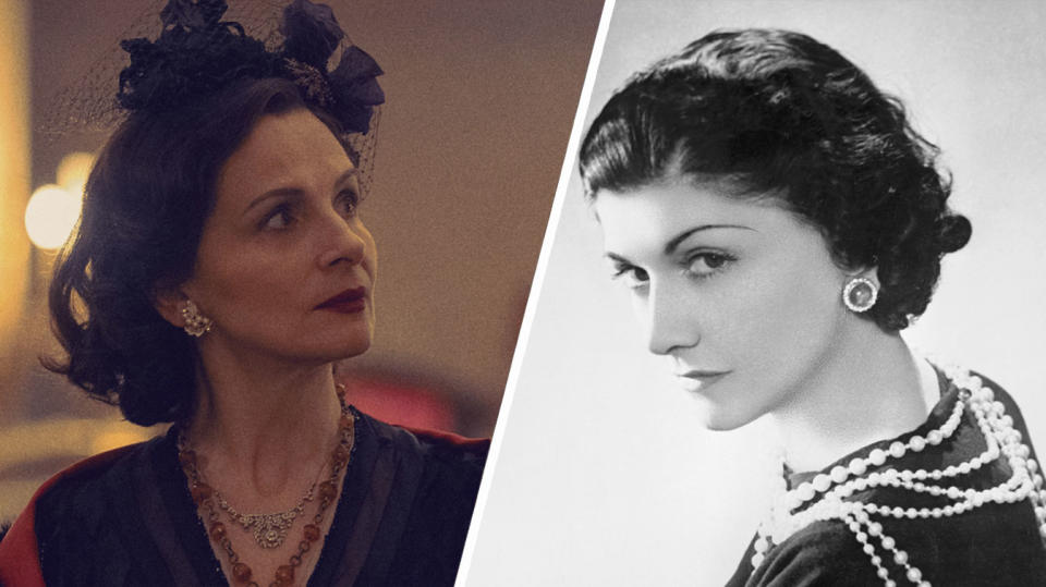 Juliette Binoche plays Coco Chanel in The New Look. (Apple TV+/Getty)