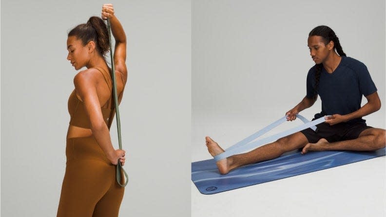 Deepen your stretch and tackle advanced poses with a durable yoga strap.