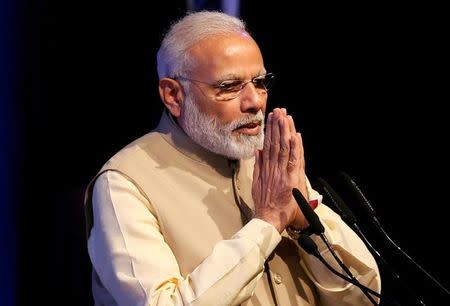 India’s Prime Minister Narendra Modi gestures during the United Nations Vesak Day Conference in Colombo, Sri Lanka May 12, 2017. REUTERS/Dinuka Liyanawatte