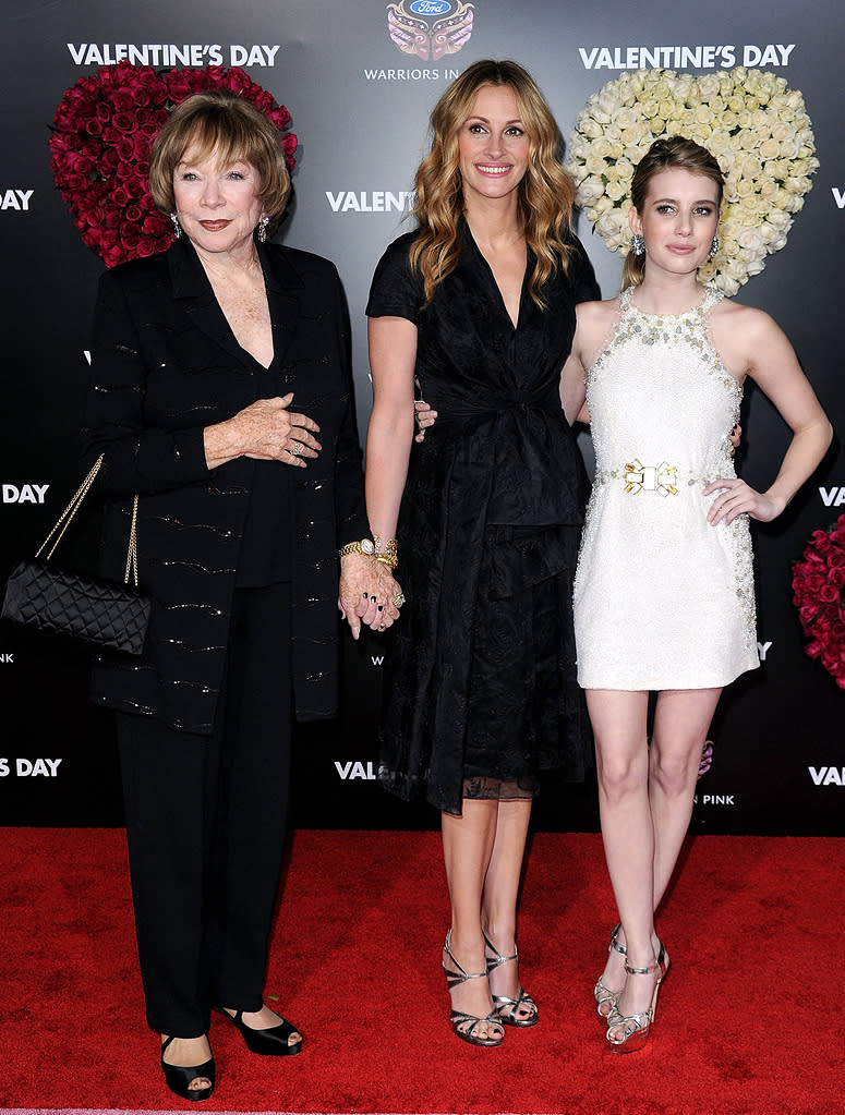 Valentines Day LA premiere 2010 Shirley Maclaine Julia Roberts Emma Roberts