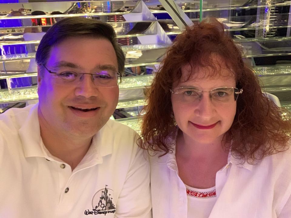 Scott and Kristin Ladewig aboard a cruise ship.