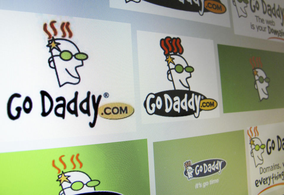 The logo for internet company GoDaddy is shown on a computer screen. (Photo: Mike Blake/Reuters)