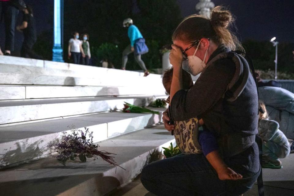 A mourner in Washington, D.C.