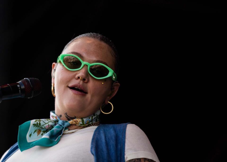 Elle King performs on the Midnight Sun stage during the Pilgrimage Music Festival at  Harlinsdale Farm in Franklin, Tenn., Sunday, Sept. 25, 2022. 