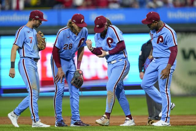 Castellanos hits 2 homers, makes pivotal throw for an out, as Phillies beat  Braves 6-5 in 10 - The San Diego Union-Tribune