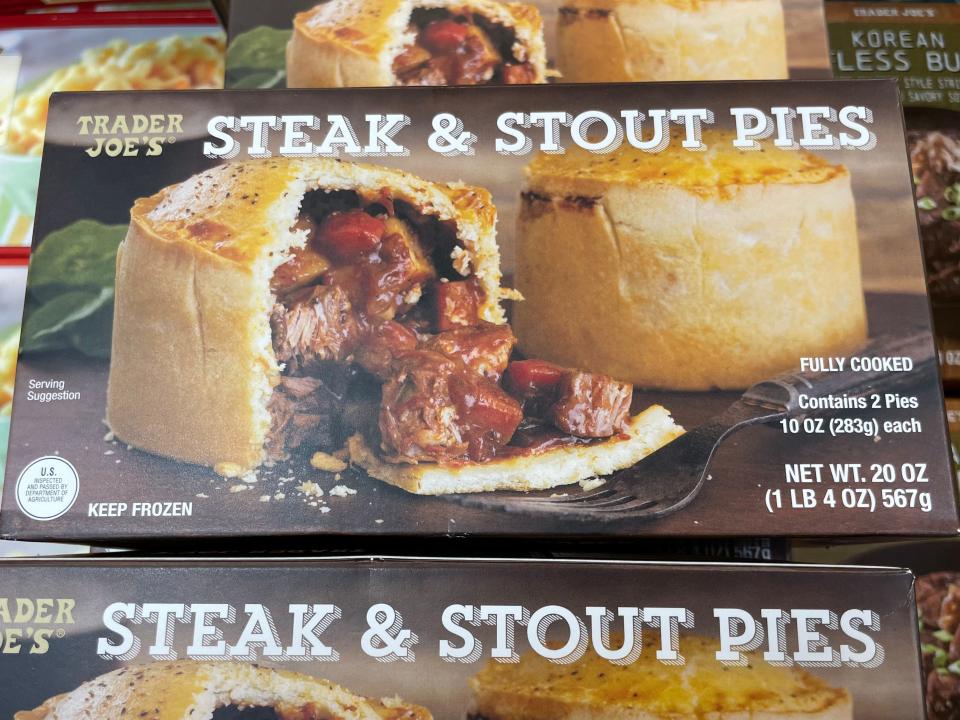 Steak and stout pies from Trader Joe's.