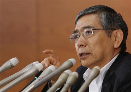 Bank of Japan Governor Haruhiko Kuroda speaks during a news conference in Tokyo August 8, 2013. REUTERS/Yuya Shino