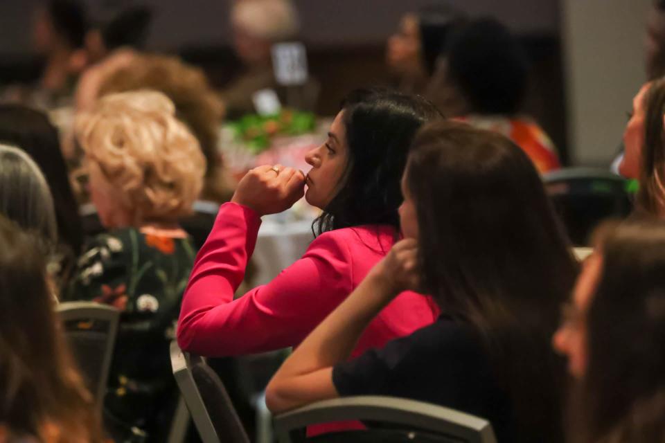 Members of the audience listen as Marie Osmond gives the keynote address during the Smart Women Expo and Luncheon on Friday, October 27, 2023 at the Savannah Convention Center.