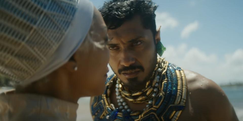 Tenoch Huerta and Angela Bassett in Black Panther Wakanda Forever