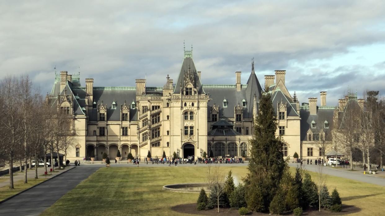 The historic Biltmore mansion of Cornelius Vanderbilt in Asheville, North Carolina.