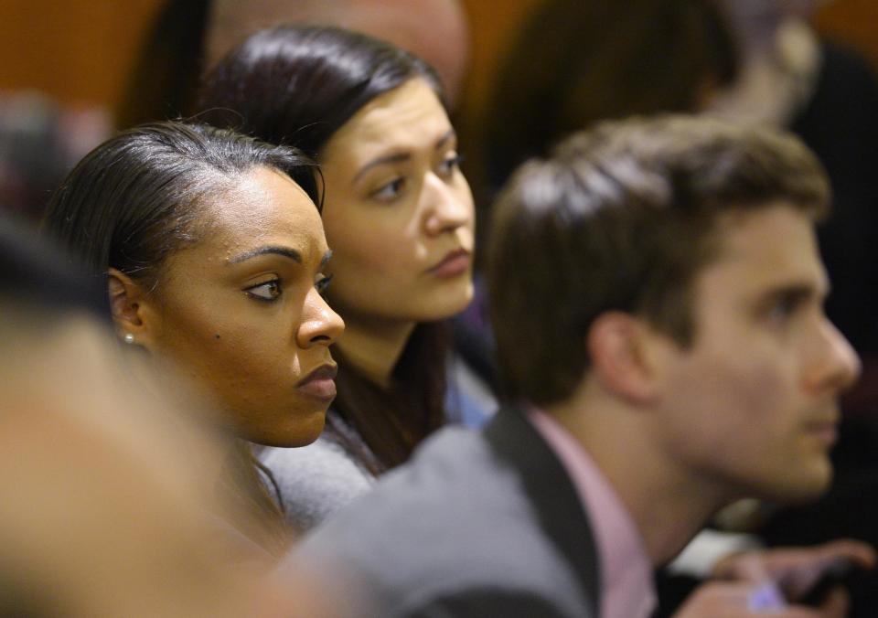 Shayanna Jenkins waits in the courtroom during the jury deliberation. (REUTERS)